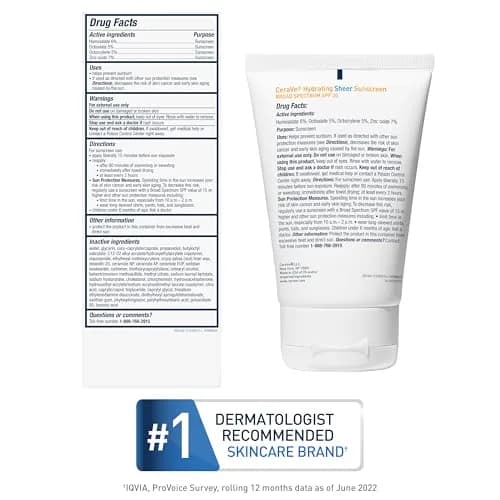 CeraVe Hydrating Sheer Sunscreen SPF 30 with Hyaluronic Acid, 89ml (3 Fl Oz) | Hybrid Formula with Zinc Oxide & Ceramides thumbnail 9