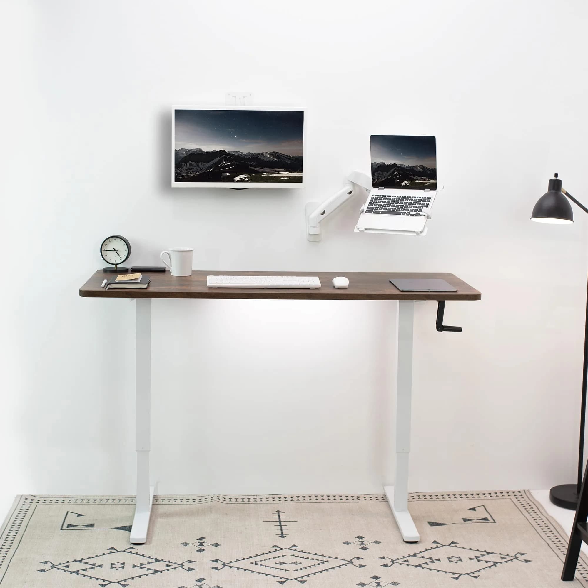 VIVO Height Adjustable Single Monitor Wall Mount (White) | Fits 17"-32" Screens, 7.98 kg Max Load, VESA 100x100mm - view 6