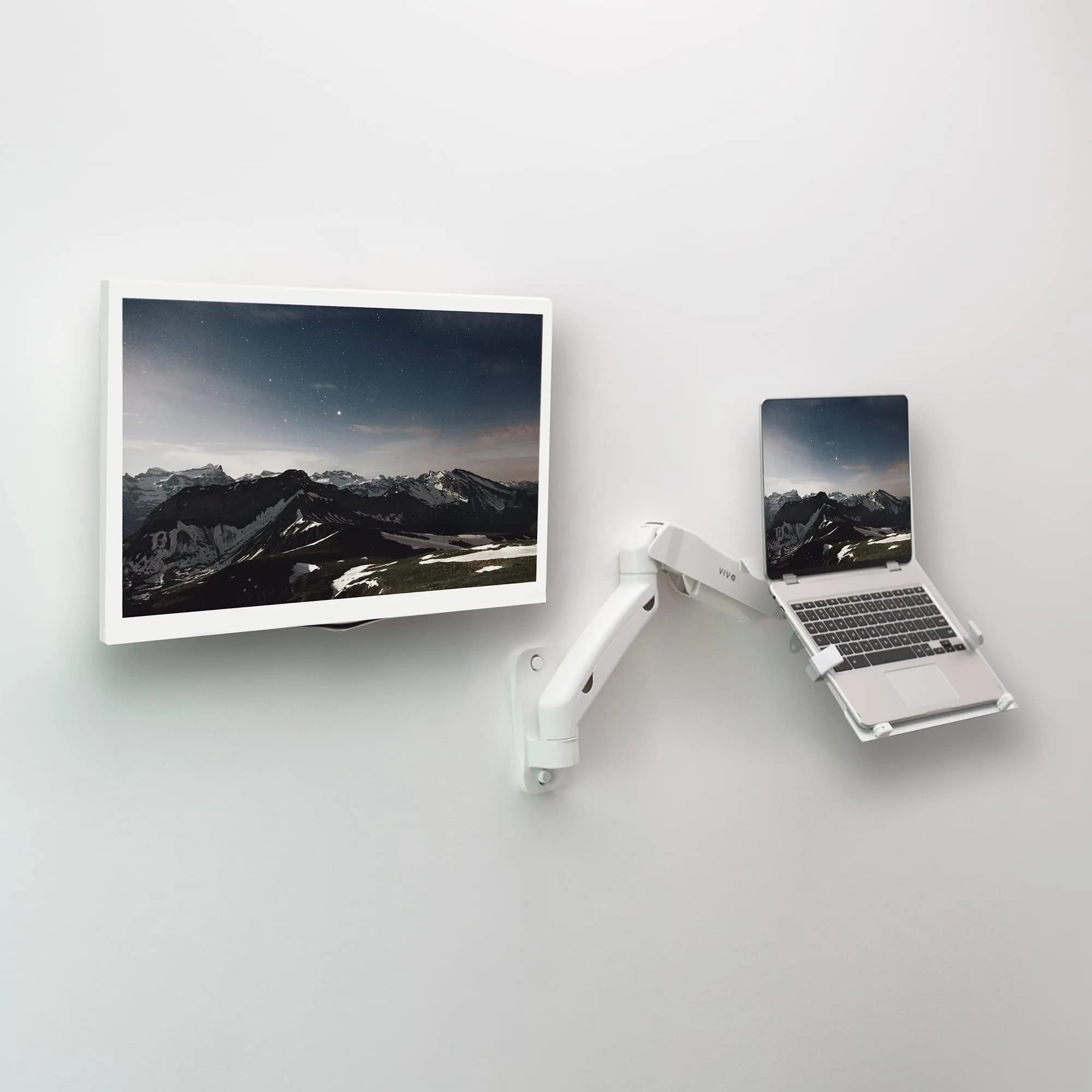 VIVO Height Adjustable Single Monitor Wall Mount (White) | Fits 17"-32" Screens, 7.98 kg Max Load, VESA 100x100mm - view 9