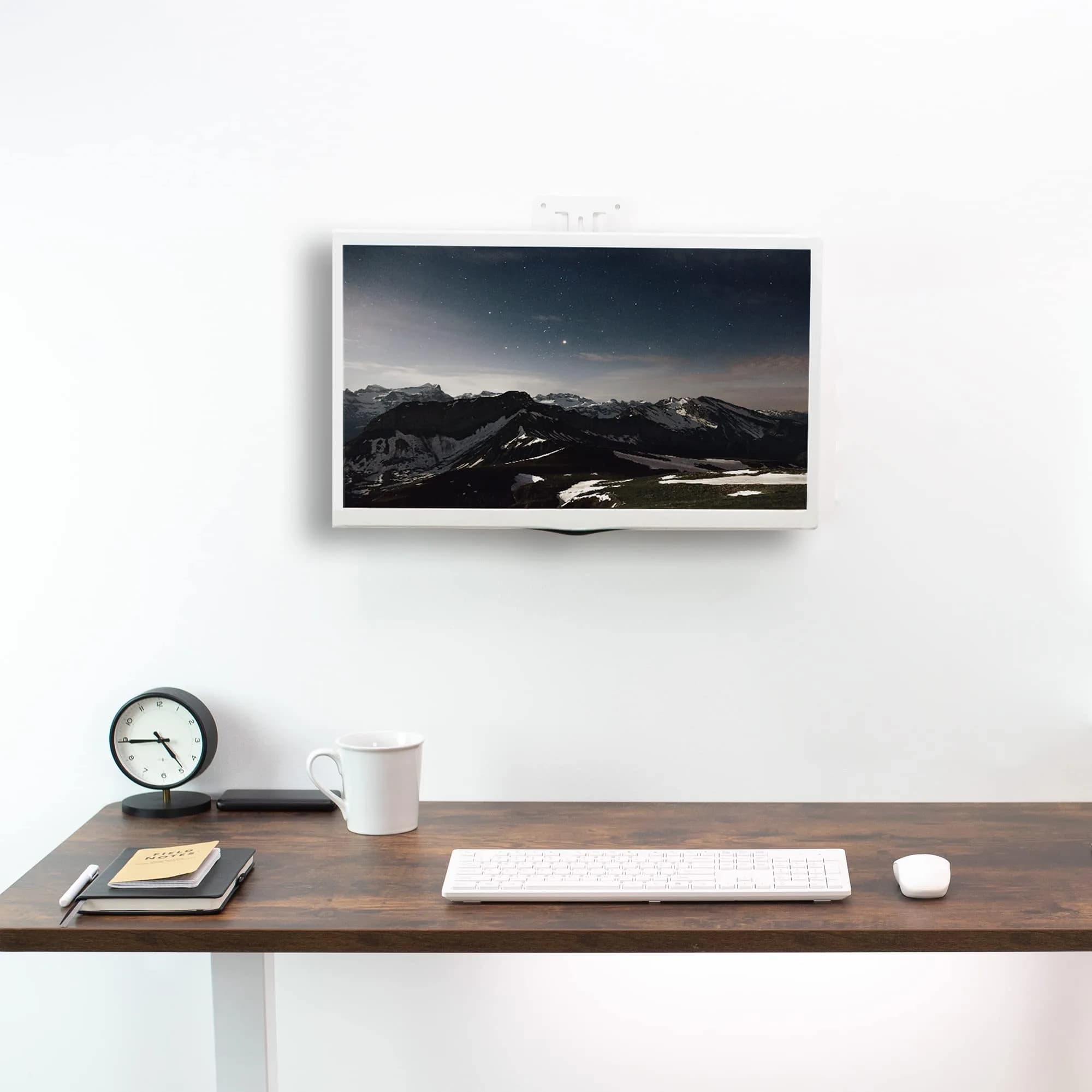 VIVO Height Adjustable Single Monitor Wall Mount (White) | Fits 17"-32" Screens, 7.98 kg Max Load, VESA 100x100mm - view 2