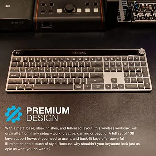 JLab Epic Wireless Keyboard Bluetooth 5.2 Multi-Device Backlit 108 Keys Black | Connect 3 Devices Instantly thumbnail 5