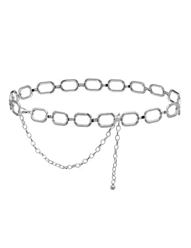 TOPACC Silver Chain Belt for Women | Dainty Metal Link Waist Accessory (28-36in) thumbnail 1