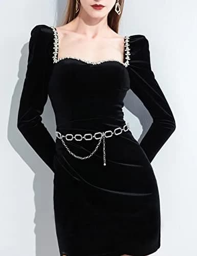 TOPACC Silver Chain Belt for Women | Dainty Metal Link Waist Accessory (28-36in) thumbnail 5