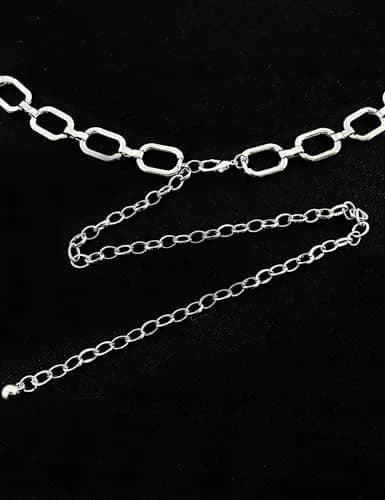TOPACC Silver Chain Belt for Women | Dainty Metal Link Waist Accessory (28-36in) thumbnail 8