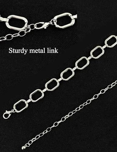 TOPACC Silver Chain Belt for Women | Dainty Metal Link Waist Accessory (28-36in) thumbnail 2