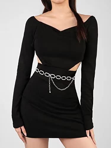 TOPACC Silver Chain Belt for Women | Dainty Metal Link Waist Accessory (28-36in) thumbnail 3