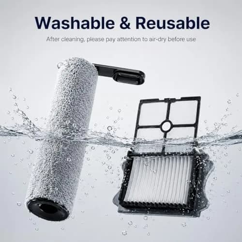 Bluearks Tineco Floor ONE S5 Replacement Brush Rollers & HEPA Filters (2 Brush Rollers + 2 Filters) | Captures 99.97% Particles thumbnail 6
