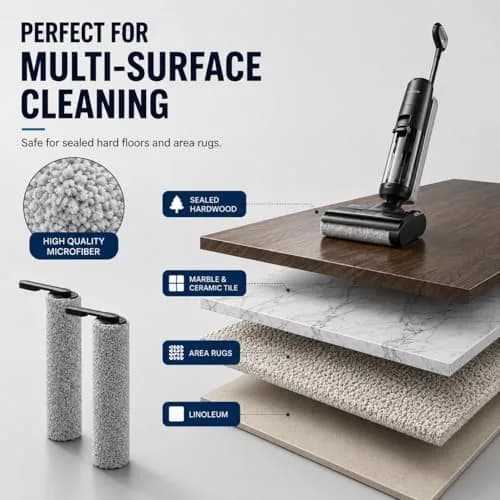 Bluearks Tineco Floor ONE S5 Replacement Brush Rollers & HEPA Filters (2 Brush Rollers + 2 Filters) | Captures 99.97% Particles thumbnail 3
