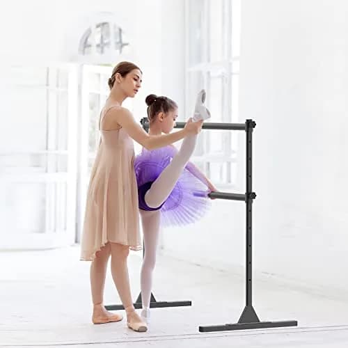 SELEWARE 4 FT Steel Freestanding Ballet Barre | Height Adjustable Dance Bar for Home & Studio Use thumbnail 5