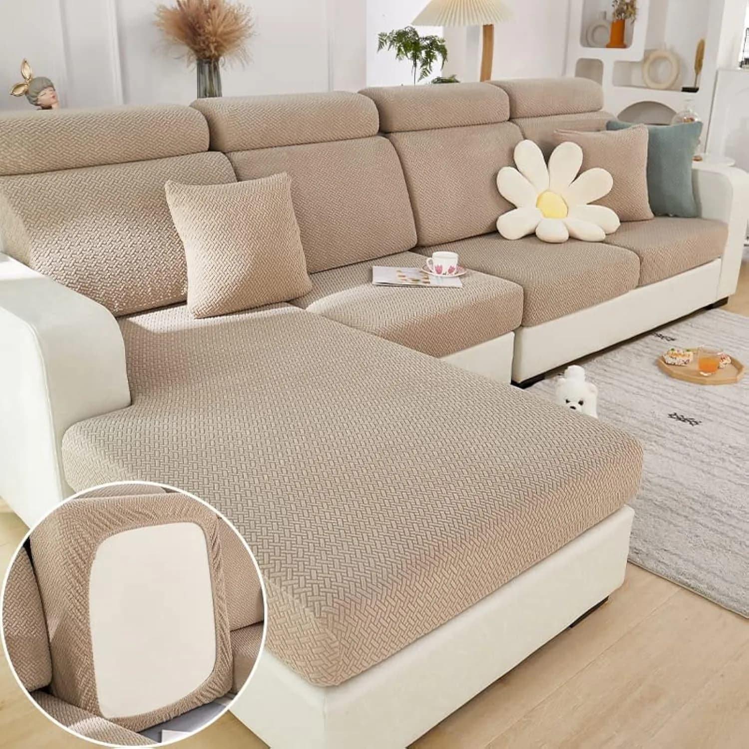 Jonuiony Universal Sofa Slipcover 2024 Large 3 Seat | Wear-Resistant, High Stretch Furniture Protector