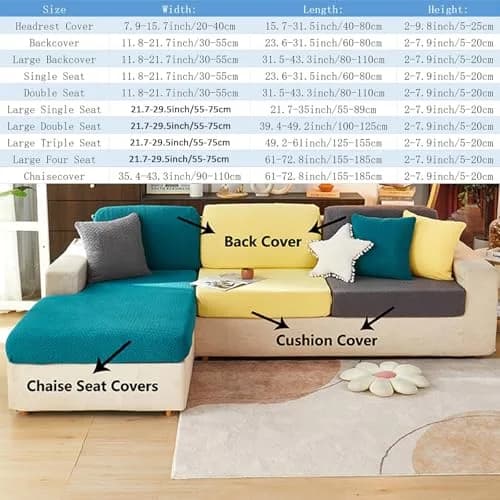 Jonuiony Universal Sofa Slipcover 2024 Wear-Resistant High Stretch Furniture Protector (Yellow, Large 1 Seat) | Full Sofa Coverage thumbnail 12