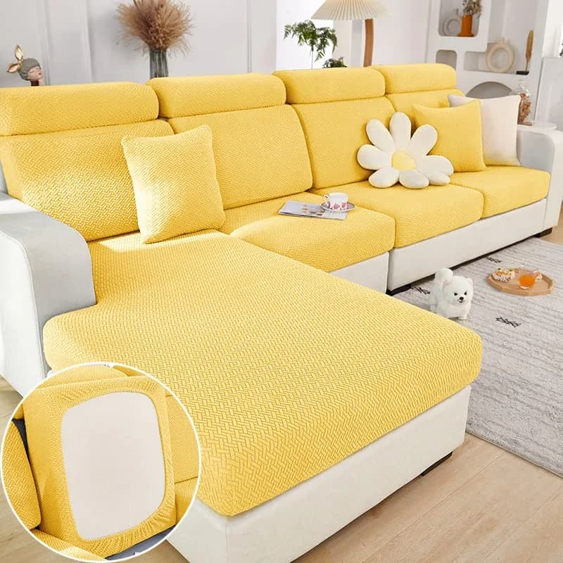 Jonuiony Universal Sofa Slipcover 2024 Wear-Resistant High Stretch Furniture Protector (Yellow, Large 1 Seat) | Full Sofa Coverage thumbnail 2