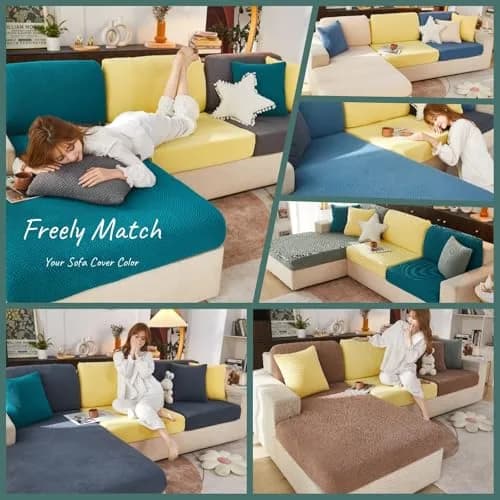Jonuiony Universal Sofa Slipcover 2024 Wear-Resistant High Stretch Furniture Protector (Yellow, Large 1 Seat) | Full Sofa Coverage thumbnail 6