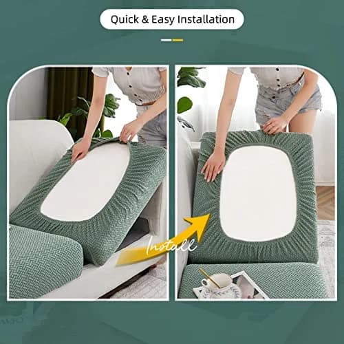 Jonuiony Universal Sofa Slipcover 2024 Light Grey | Wear-Resistant, Elastic, Fits L-Shaped & Sectional Sofas thumbnail 8