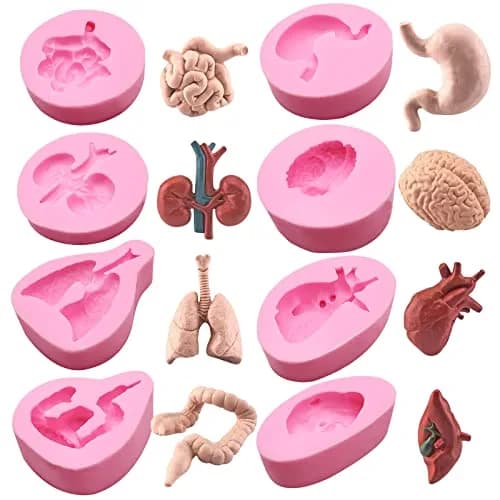 IKOJING Food Preparation Mold 8 pcs | Silicone Halloween Organ Cake Decor (23.8cm x 20cm) thumbnail 1