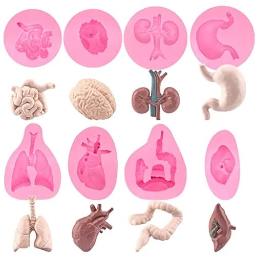 IKOJING Food Preparation Mold 8 pcs | Silicone Halloween Organ Cake Decor (23.8cm x 20cm) thumbnail 8