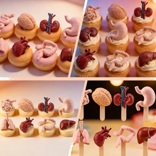 IKOJING Food Preparation Mold 8 pcs | Silicone Halloween Organ Cake Decor (23.8cm x 20cm) thumbnail 3