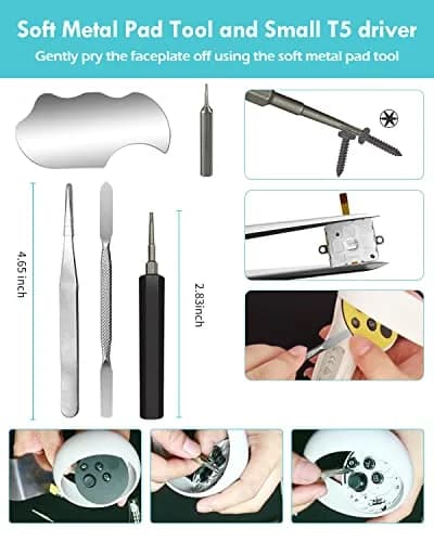 OLCLSS Joystick Replacement Kit for Oculus Quest 2 & Meta Quest 3 Controllers | 3rd Gen Analog Stick Repair Set with T5 Screwdriver & Thumbstick Caps thumbnail 4