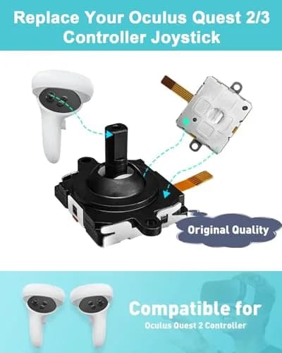OLCLSS Joystick Replacement Kit for Oculus Quest 2 & Meta Quest 3 Controllers | 3rd Gen Analog Stick Repair Set with T5 Screwdriver & Thumbstick Caps thumbnail 2