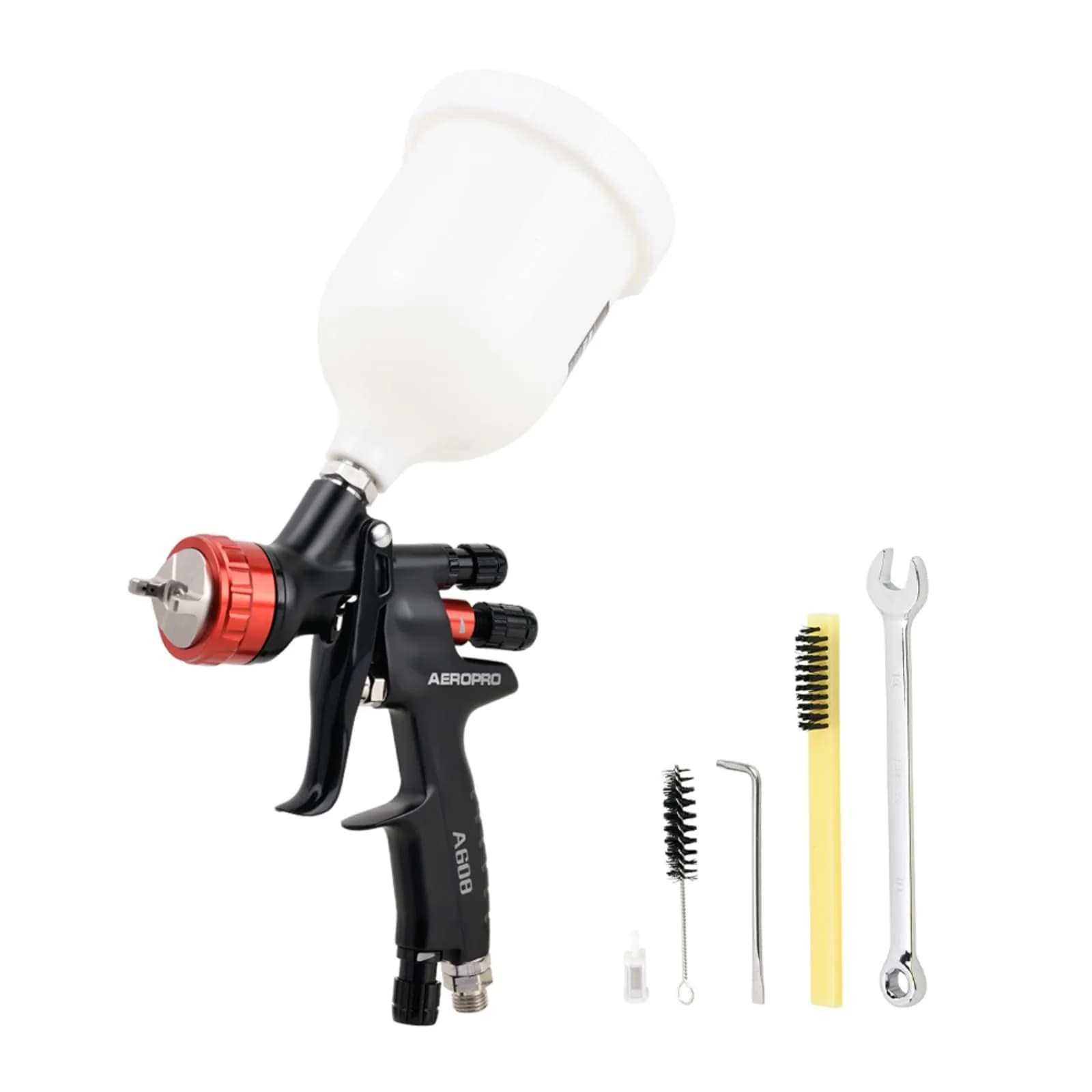 AEROPRO A608 HVLP Air Spray Gun 1.3mm Nozzle 600cc Cup | High Transfer Efficiency Automotive Paint Sprayer - main product image