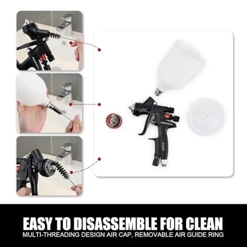 AEROPRO A608 HVLP Air Spray Gun 1.3mm Nozzle 600cc Cup | High Transfer Efficiency Automotive Paint Sprayer thumbnail 6