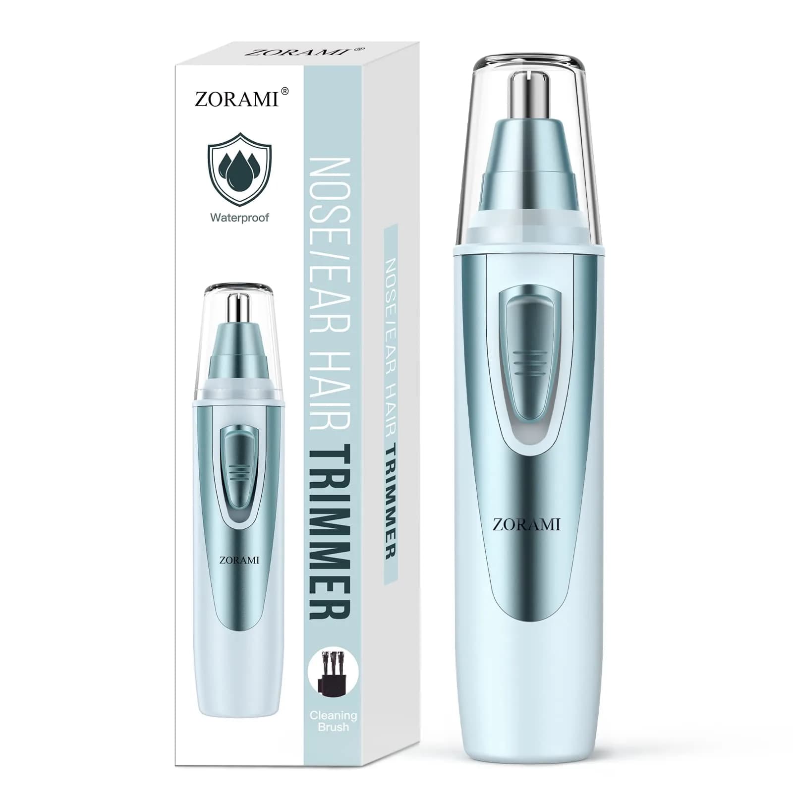 ZORAMI Professional Ear and Nose Hair Trimmer Blue | Painless Dual-Edge Blades for Men & Women - main product image