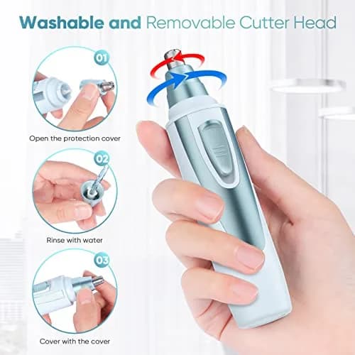 ZORAMI Professional Ear and Nose Hair Trimmer Blue | Painless Dual-Edge Blades for Men & Women thumbnail 5