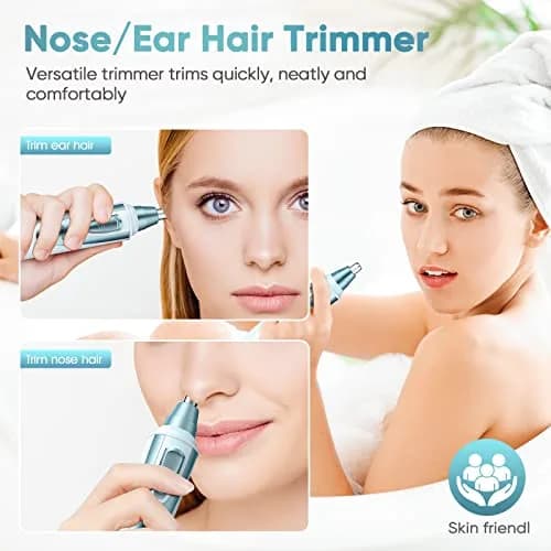 ZORAMI Professional Ear and Nose Hair Trimmer Blue | Painless Dual-Edge Blades for Men & Women thumbnail 2
