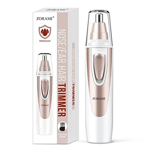 ZORAMI Ear and Nose Hair Trimmer Clipper for Men Women, Battery-Operated with IPX7 Waterproof, Dual Edge Blades, Pink - main product image