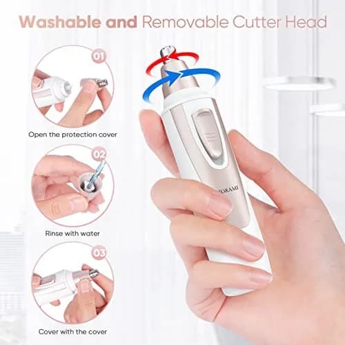 ZORAMI Professional Ear and Nose Hair Trimmer Pink | Painless Facial Hair Trimmer with IPX7 Waterproof thumbnail 5