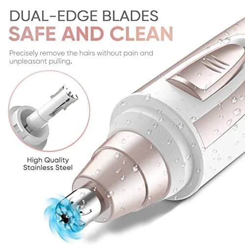 ZORAMI Professional Ear and Nose Hair Trimmer Pink | Painless Facial Hair Trimmer with IPX7 Waterproof thumbnail 3