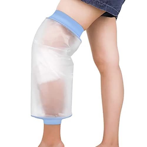 Zoyehoo Waterproof Knee Cover for Shower Adult After Surgery | Reusable, Watertight, Stretchy, Fits 11.8"-20.8" Leg Circumference thumbnail 1