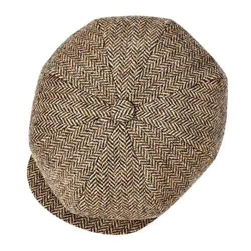 BOTVELA Wool Blend Newsboy Flat Cap 7 7/8 | Classic 8 Panel Tweed Hat for Men thumbnail 5