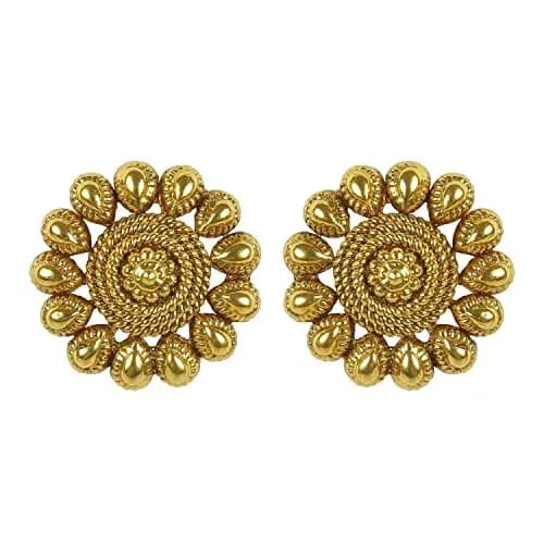 I Jewels Gold Plated Necklace and Earrings Set with Round Yellow Stones | 12.5cm Necklace Length, 2.5cm Earring Height thumbnail 7