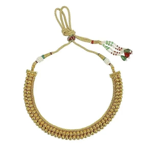 I Jewels Gold Plated Necklace and Earrings Set with Round Yellow Stones | 12.5cm Necklace Length, 2.5cm Earring Height thumbnail 3