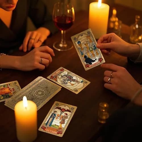 KIINO Gold Foil Tarot Cards with Guide Book & Box | 78 Cards, Waterproof PVC, Adult thumbnail 7