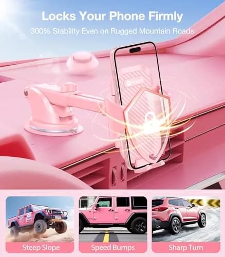 VICSEED Stable Car Phone Holder [Upgraded Strongest Suction, Won't Break] thumbnail 4