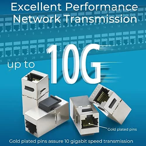 Rapink 48 Port Cat6A Shielded Patch Panel 19-Inch | 10Gbps STP Network Panel with Toolless Keystone Couplers thumbnail 3