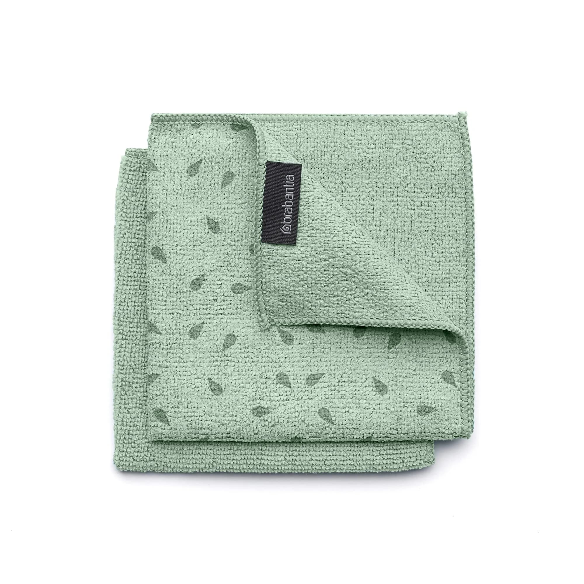 Brabantia Microfiber Cleaning Dish Cloths 2-Pack (Jade Green) 30x30 cm (12x12 Inch) | Absorbent & Hygienic - main product image