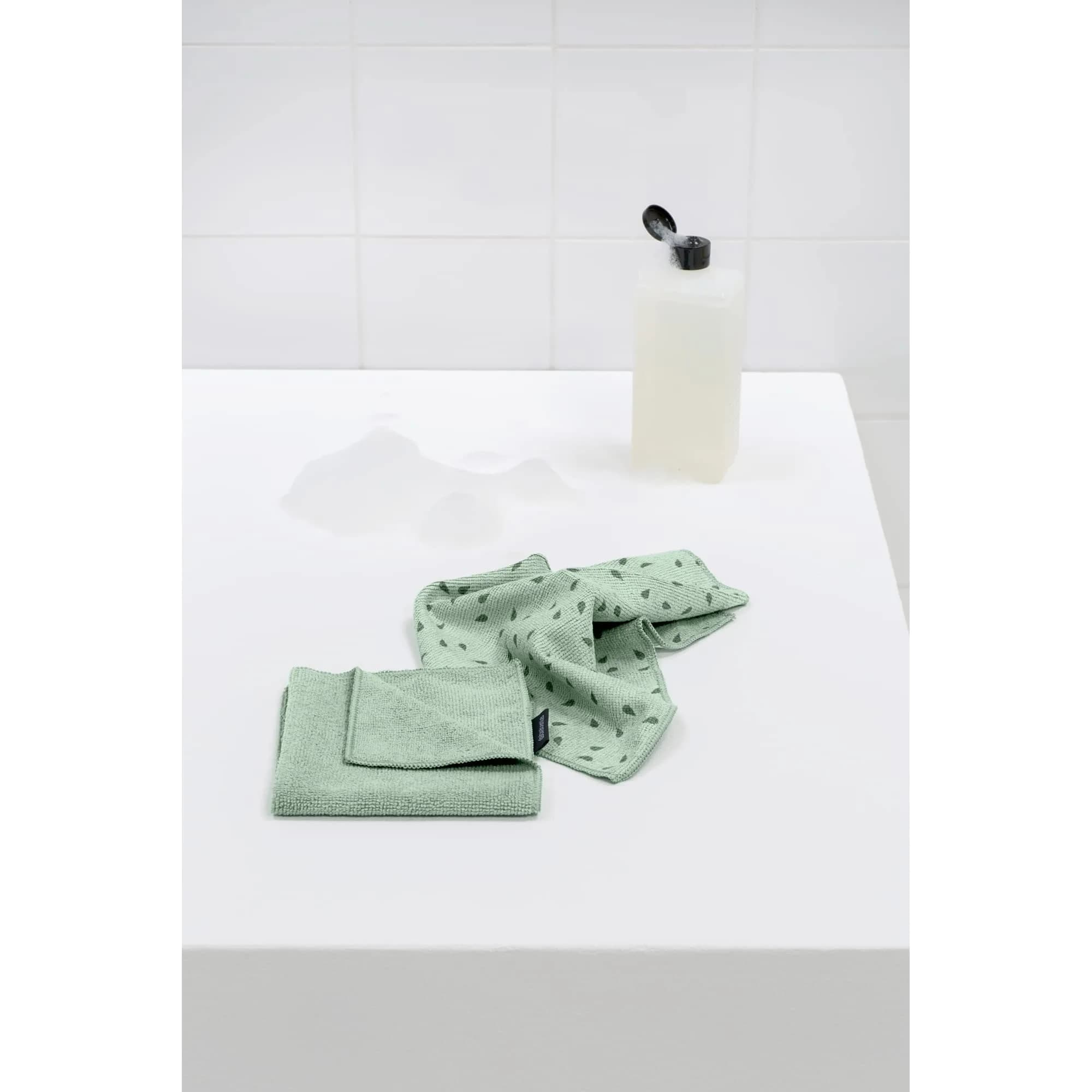 Brabantia Microfiber Cleaning Dish Cloths 2-Pack (Jade Green) 30x30 cm (12x12 Inch) | Absorbent & Hygienic - view 4