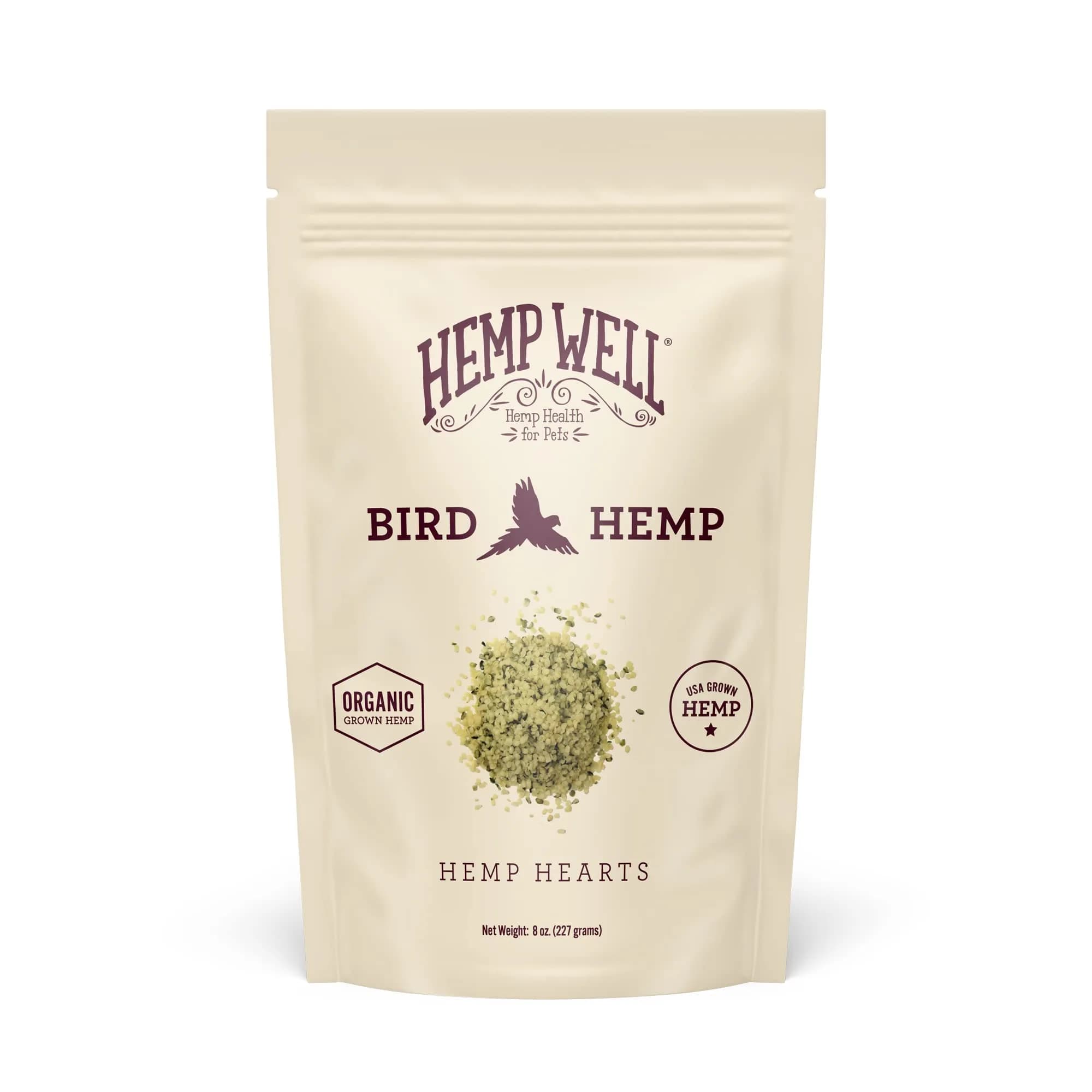 Hemp Well Organic Hemp Hearts for Birds 8 oz (227 g) | Immune & Relaxation Support