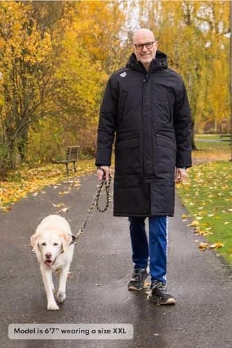 ARENA Unisex Adult Team Swim Parka Solid Fleece Winter Coat Waterproof Long Jacket, Navy, 3X-Large | Water-Resistant Performance Outerwear thumbnail 3