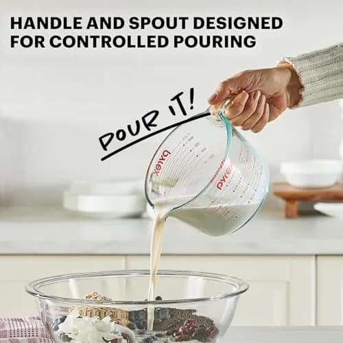 Pyrex Essentials Glass Measuring Cups Set 237ml (2 Cup) | Precise Pouring & Easy Cleanup thumbnail 5