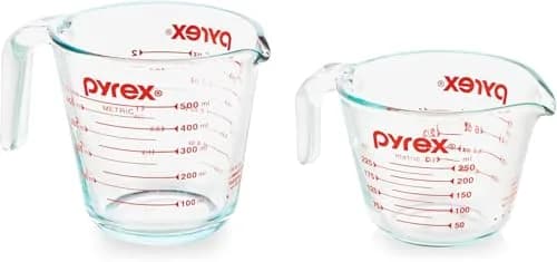 Pyrex Essentials Glass Measuring Cups Set 237ml (2 Cup) | Precise Pouring & Easy Cleanup thumbnail 1