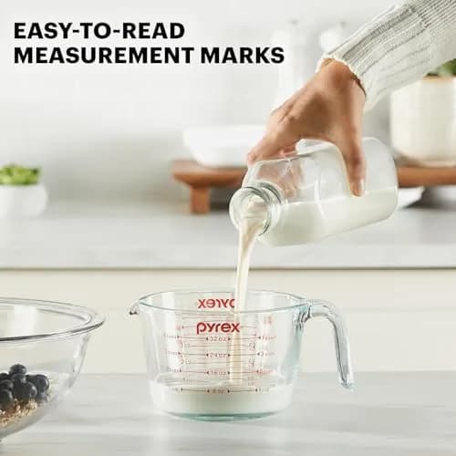 Pyrex Essentials Glass Measuring Cups Set 237ml (2 Cup) | Precise Pouring & Easy Cleanup thumbnail 3