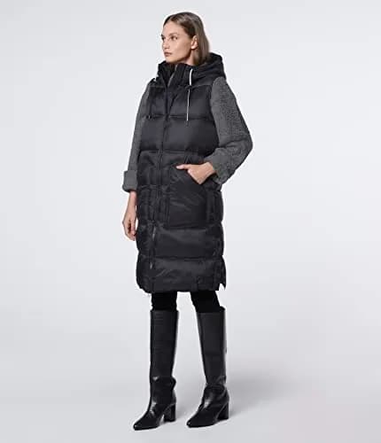 Andrew Marc Quilted Vest Black X-Large | Stylish Women's Puffer with Hood for Cold Weather thumbnail 5
