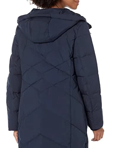 Andrew Marc Women's Long Down Jacket, Luxurious Ink, X-Small | Water-Resistant, Faux Fur Trim, Warm thumbnail 3