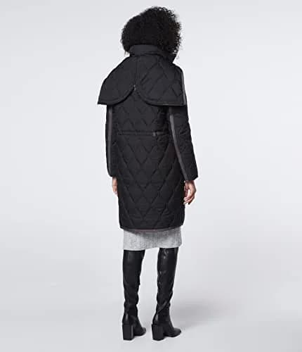 Andrew Marc Women's Long Jacket Signature Quilted Black X-Small | Stylish Winter Anorak with Lava-Quilt Design thumbnail 3