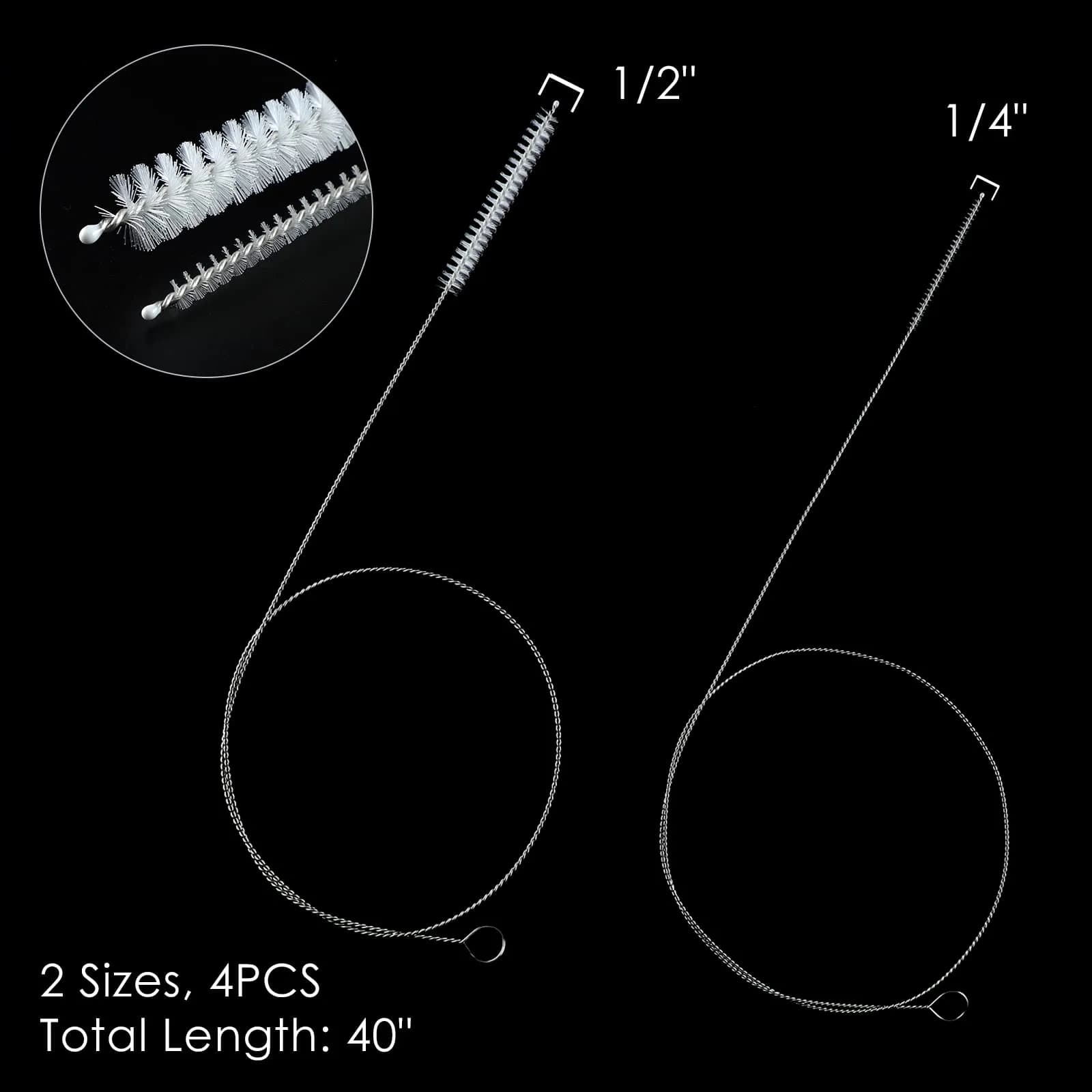 FOLUNUE 40 Inches Black Cleaning Brush Set (4PCS) | Flexible Stainless Steel Handle - view 7