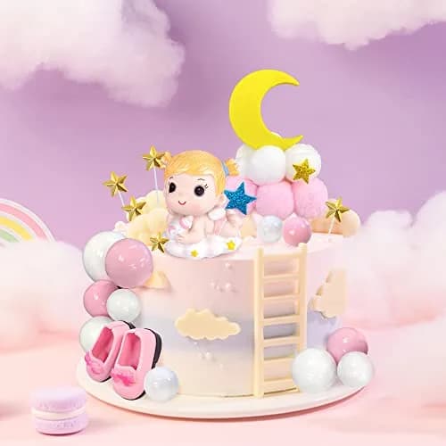 KEEPARTY Princess Cake Topper for Birthday | Baby Girl Theme, 30 pcs, Resin & Plastic thumbnail 4